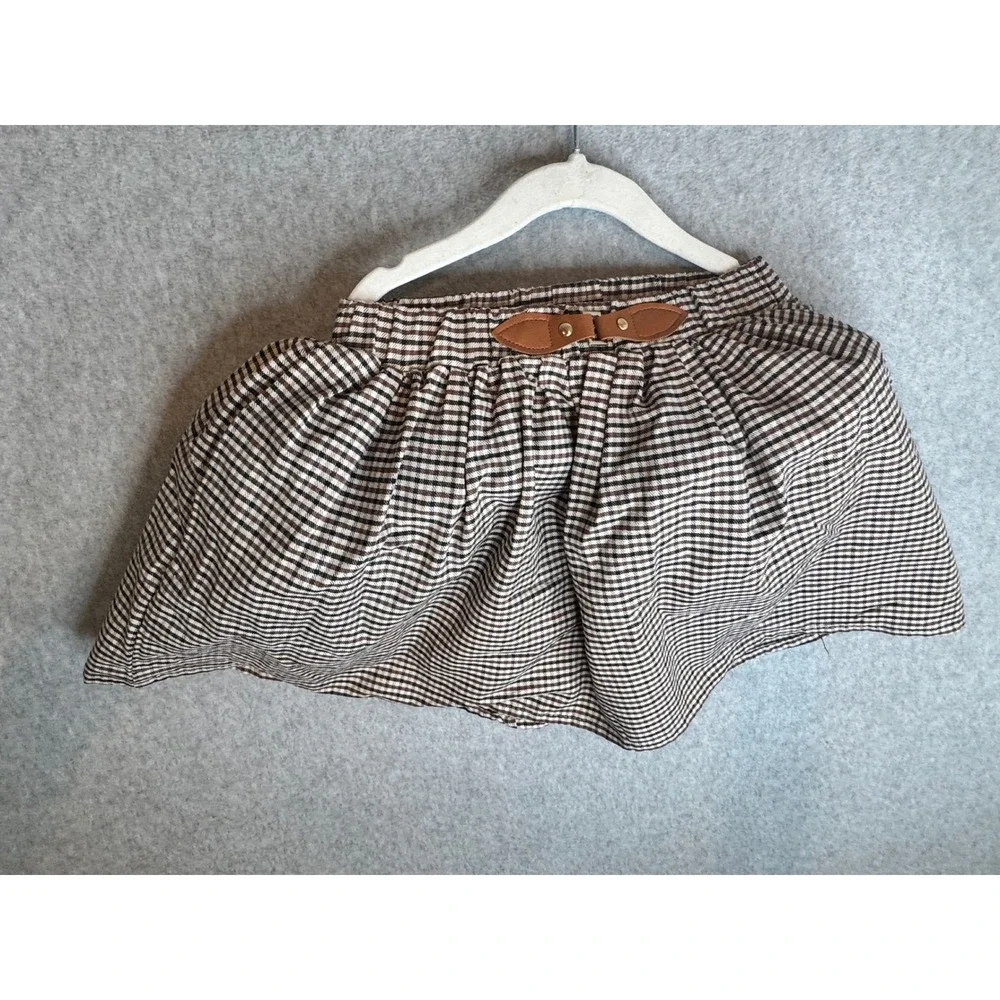 Girls Plaid Skirt‎ Size 6/7 with Belt Detail, Elastic Waist, Kids Fashion